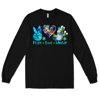 Black peace love winter ado Long Sleeve Tee - AdoDesignShop