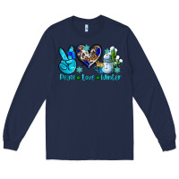 Navy peace love winter ado Long Sleeve Tee - AdoDesignShop