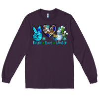 Plum peace love winter ado Long Sleeve Tee - AdoDesignShop