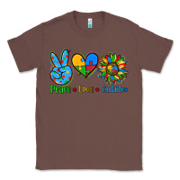 Chestnut peace love autism Classic Tee - AdoDesignShop