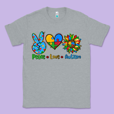 Peace Love Autism Classic Tee Designed By Adodesignshop