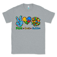 Heather Grey peace love autism Classic Tee - AdoDesignShop