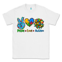 White peace love autism Classic Tee - AdoDesignShop
