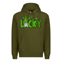 Army Green lucky gnome st patricks day Premium Hoodie - Jasminsmagicworld