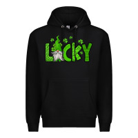 Black lucky gnome st patricks day Premium Hoodie - Jasminsmagicworld