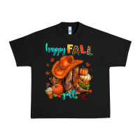 Black happy fall y'all  cowgirl Urban Heavy Tee - AdoDesignShop