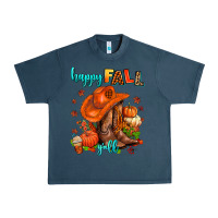Midnight Navy happy fall y'all  cowgirl Urban Heavy Tee - AdoDesignShop