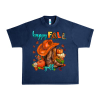 Navy happy fall y'all  cowgirl Urban Heavy Tee - AdoDesignShop