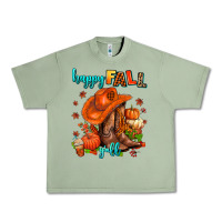 Oil Green happy fall y'all  cowgirl Urban Heavy Tee - AdoDesignShop