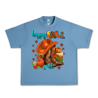 Pebble Blue happy fall y'all  cowgirl Urban Heavy Tee - AdoDesignShop