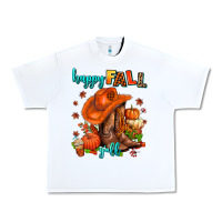 White happy fall y'all  cowgirl Urban Heavy Tee - AdoDesignShop