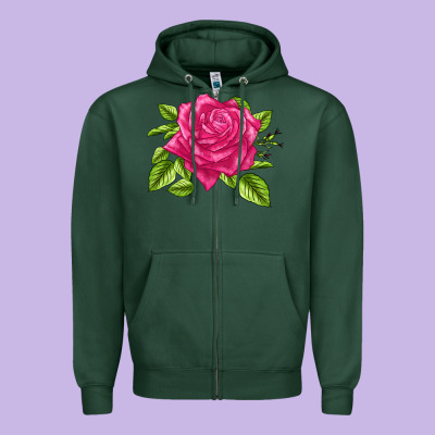 Perfume Delight Rose Zipper Hoodie Designed By Lillyallendesigns