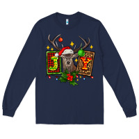 Navy joy with reindeer ado Long Sleeve Tee - AdoDesignShop