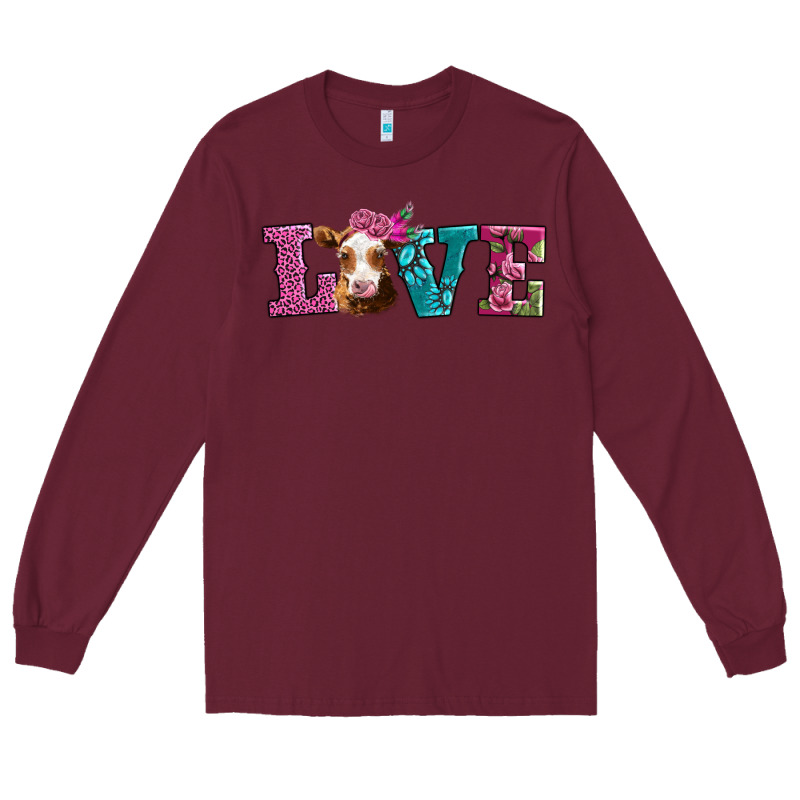 Love With Guernsey Cow Long Sleeve Tee by AdoDesignShop | Teevron