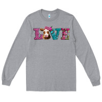 Heather Grey love with guernsey cow Long Sleeve Tee - AdoDesignShop