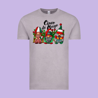 Cinco De Mayo Mexican Flag Gnomes Vintage Tee Designed By Racoondesign