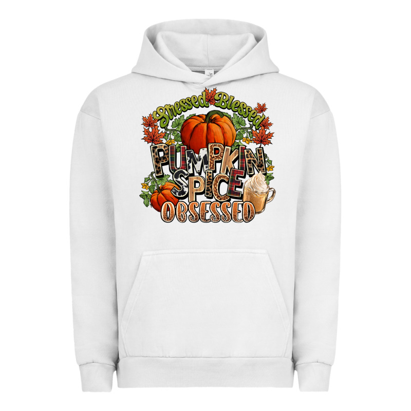 Stressed Blessed Pumpkin Spice Obsessed Fall Urban Hoodie by NancyCooperArtShop | Teevron