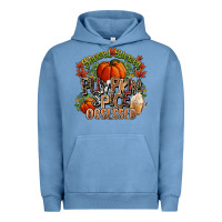 Pigment Pebble Blue Stressed blessed pumpkin spice obsessed Fall Urban Hoodie - NancyCooperArtShop