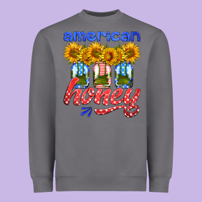 American Honey Sunflower Mason Jar Heavyweight Sweatshirt Designed By Hra Design Shop