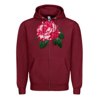 Burgundy neil diamond rose Zipper Hoodie - LillyAllenDesigns