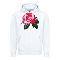 White neil diamond rose Zipper Hoodie - LillyAllenDesigns