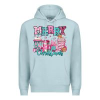 Blue Mist merry christmas pink coffee cups Premium Hoodie - Jasminsmagicworld