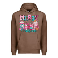 Chestnut merry christmas pink coffee cups Premium Hoodie - Jasminsmagicworld