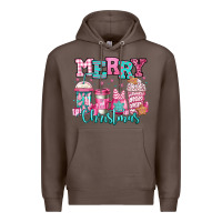 Coffee merry christmas pink coffee cups Premium Hoodie - Jasminsmagicworld