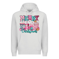 Dove Grey merry christmas pink coffee cups Premium Hoodie - Jasminsmagicworld