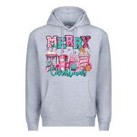 Merry Christmas Pink Coffee Cups Premium Hoodie | Teevron