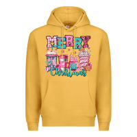 Mustard merry christmas pink coffee cups Premium Hoodie - Jasminsmagicworld