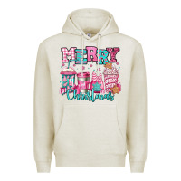 Oatmeal Heather merry christmas pink coffee cups Premium Hoodie - Jasminsmagicworld