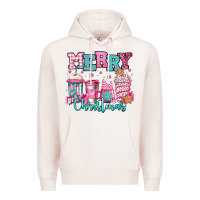 Pale Pink merry christmas pink coffee cups Premium Hoodie - Jasminsmagicworld