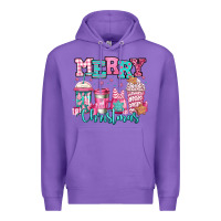 Purple merry christmas pink coffee cups Premium Hoodie - Jasminsmagicworld