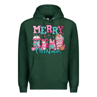 Sports Green merry christmas pink coffee cups Premium Hoodie - Jasminsmagicworld