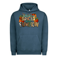 Pigment Midnight Navy Whatever spices your pumpkin Fall Urban Hoodie - NancyCooperArtShop