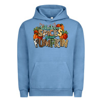 Pigment Pebble Blue Whatever spices your pumpkin Fall Urban Hoodie - NancyCooperArtShop