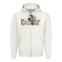 Oatmeal Heather cross rabbit easter gnomes Zipper Hoodie - Jasminsmagicworld