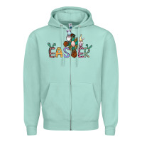 Seafoam cross rabbit easter gnomes Zipper Hoodie - Jasminsmagicworld