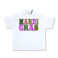 White mardi gras Urban Heavy Tee - BarkalooDesign