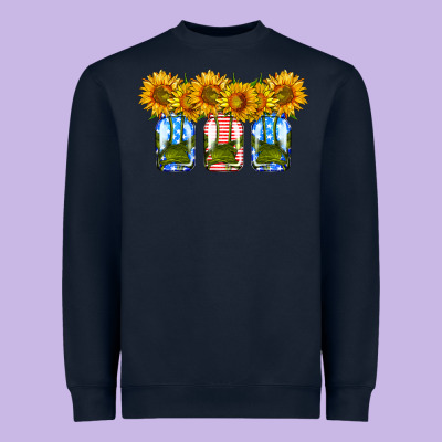 American Sunflower Mason Jar Heavyweight Sweatshirt Designed By Hra Design Shop