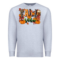 Heather Grey fall vibes Premium Sweatshirt - MaliasSmallBusiness