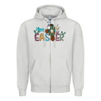 Cross Rabbit Gnomes Happy Easter Zipper Hoodie | Teevron