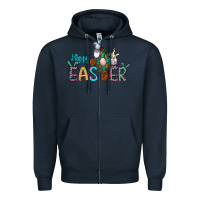 Navy cross rabbit gnomes happy easter Zipper Hoodie - Jasminsmagicworld