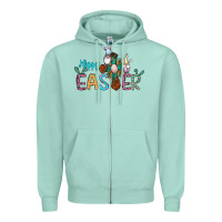 Seafoam cross rabbit gnomes happy easter Zipper Hoodie - Jasminsmagicworld