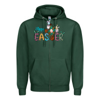 Sports Green cross rabbit gnomes happy easter Zipper Hoodie - Jasminsmagicworld