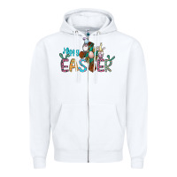 White cross rabbit gnomes happy easter Zipper Hoodie - Jasminsmagicworld