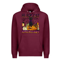 Burgundy black cat apothecary Premium Hoodie - BarkalooDesign