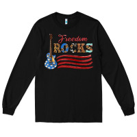 Black freedom rocks with guitar Long Sleeve Tee - Artiststas