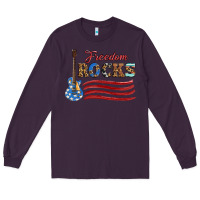 Plum freedom rocks with guitar Long Sleeve Tee - Artiststas